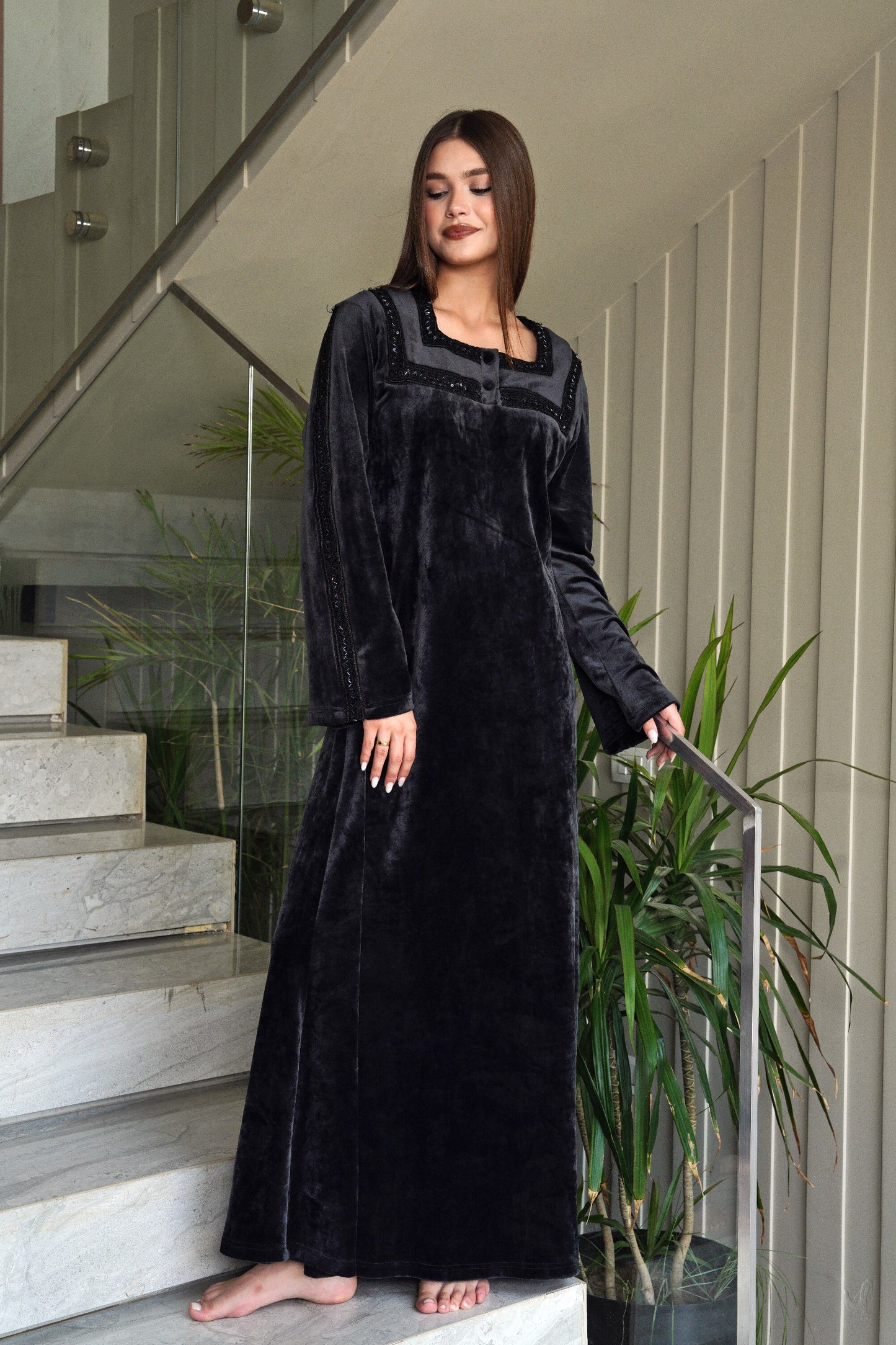 ✨ Black Velvet Jalabiya ✨