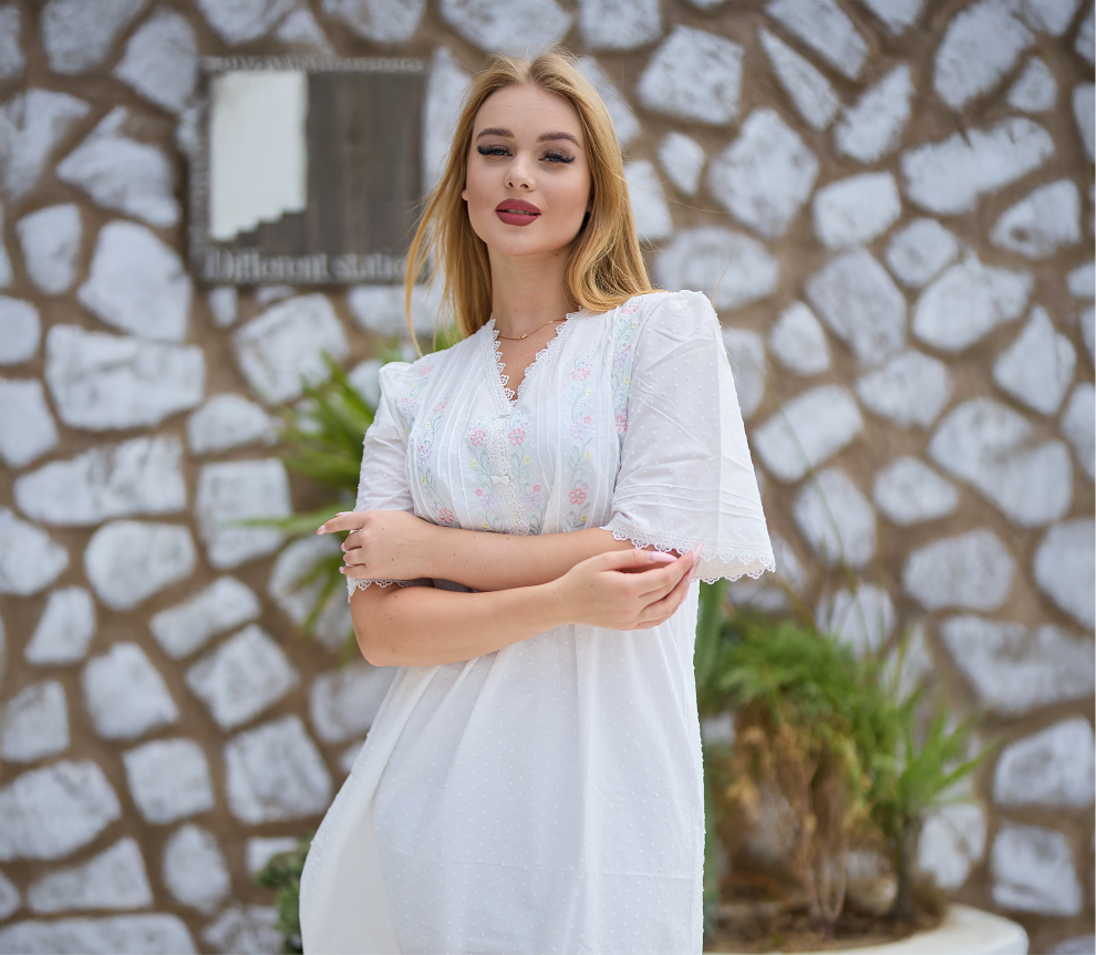Cotton-half sleeves jalabiya