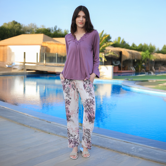 Frill & Print Pajama