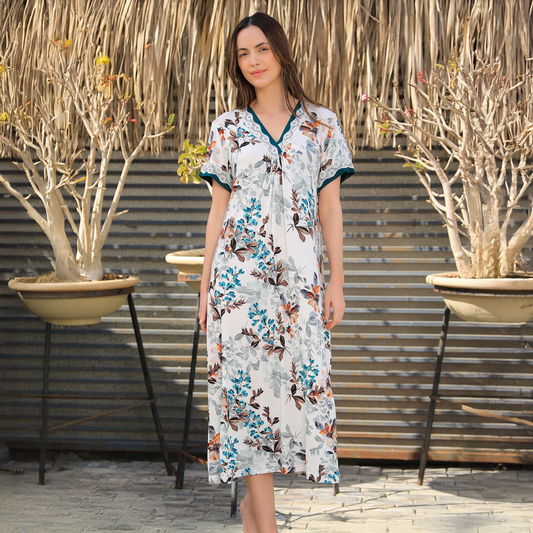 Printed Half-Sleeve Jalabiya